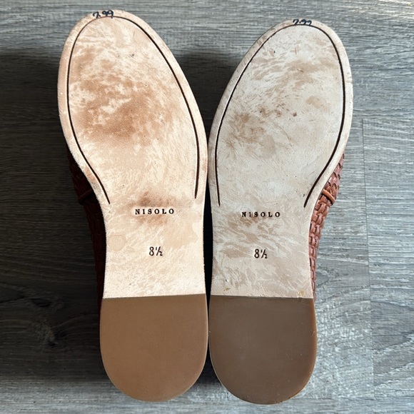 NISOLO Brown Woven Leather Slip On Mara Loafers - Picture 10 of 10